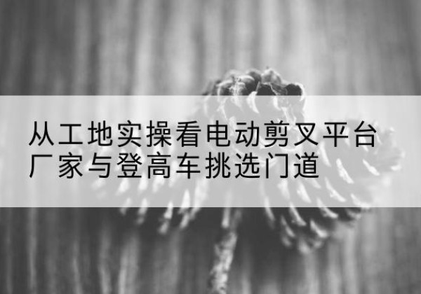 濮阳电动剪叉升降平台厂家-从工地实操看电动剪叉平台厂家与登高车挑选门道